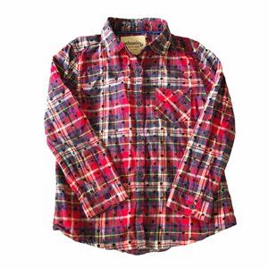 Johnnie B. Boden Girls Flannel Shirt Red Check